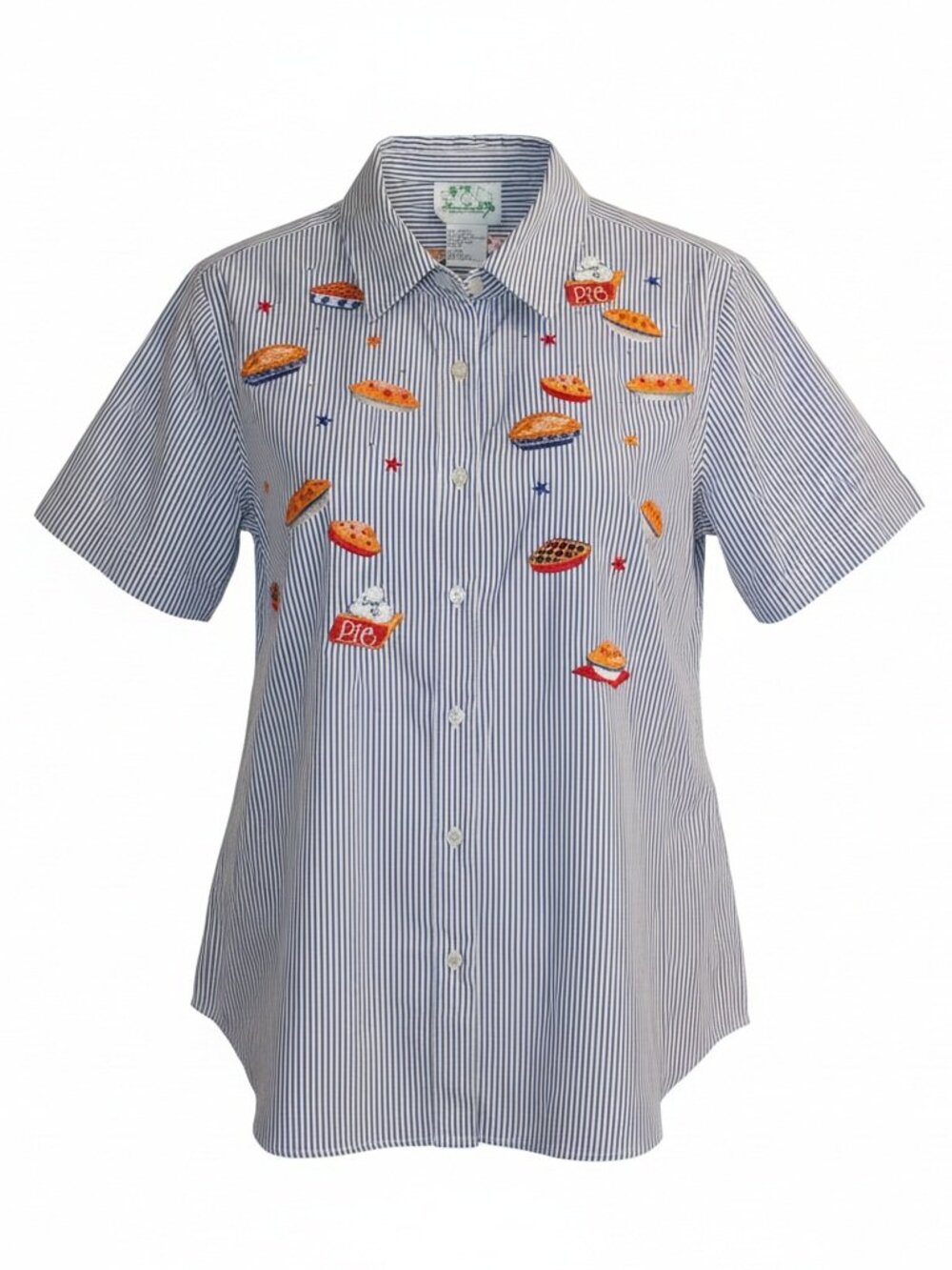 The Quacker Factory Women’s 1X 90s Y2K Embroidered Sweet as Pie Shirt